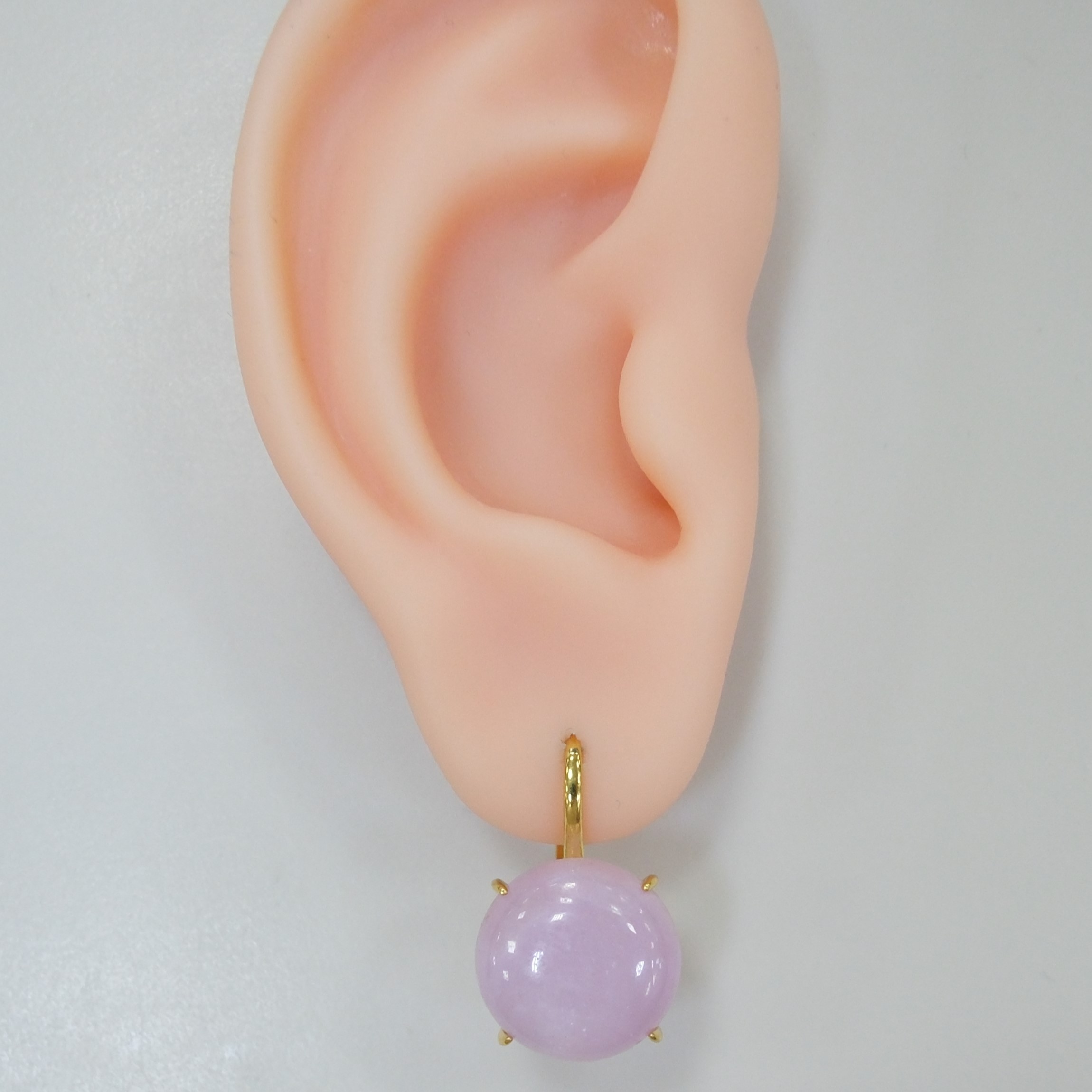 Серебряные серьги с кунцитами